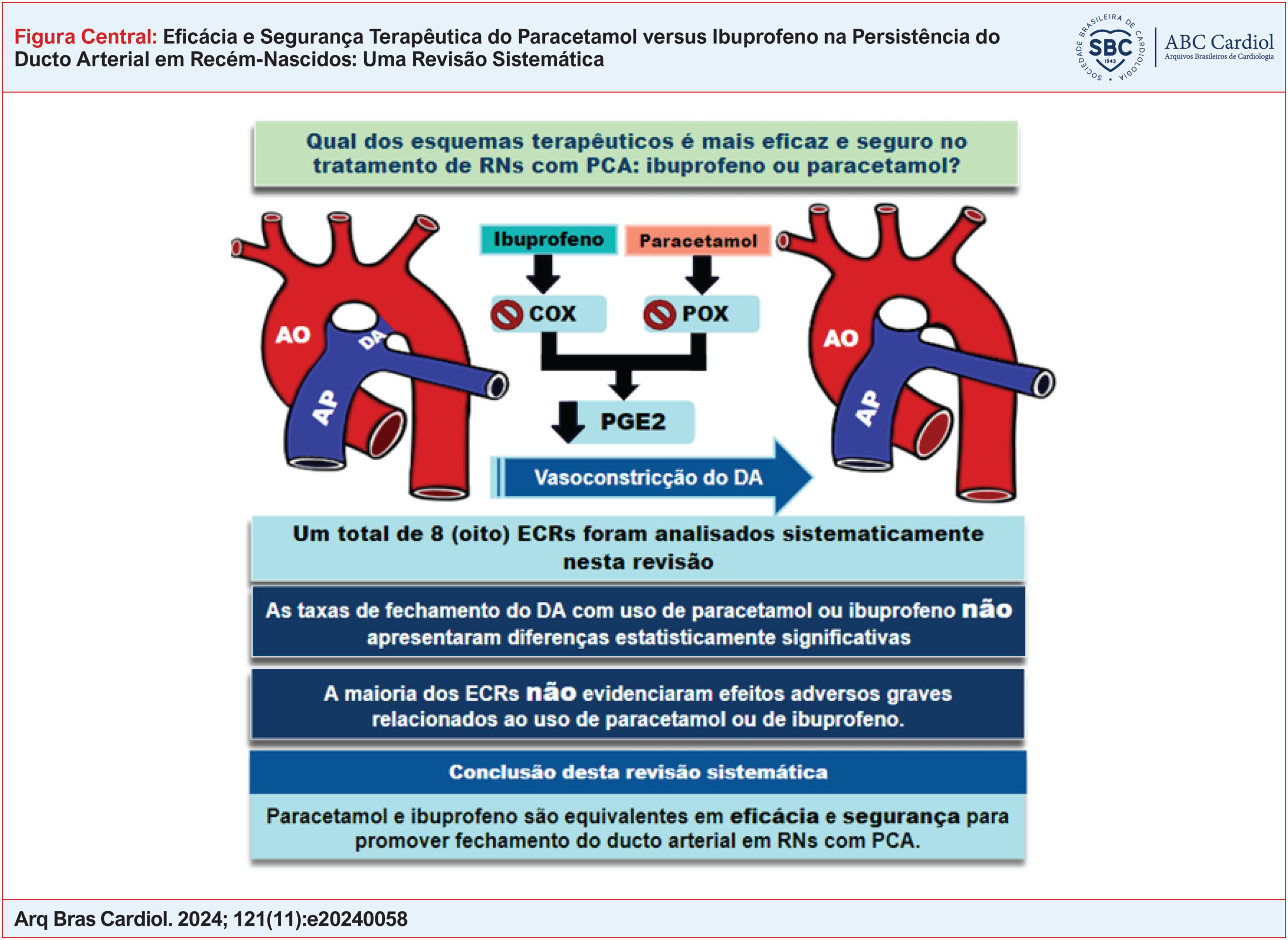 Eficácia e Segurança Terapêutica do Paracetamol versus Ibuprofeno na Persistência do Ducto Arterial em Recém-Nascidos: Uma Revisão Sistemática