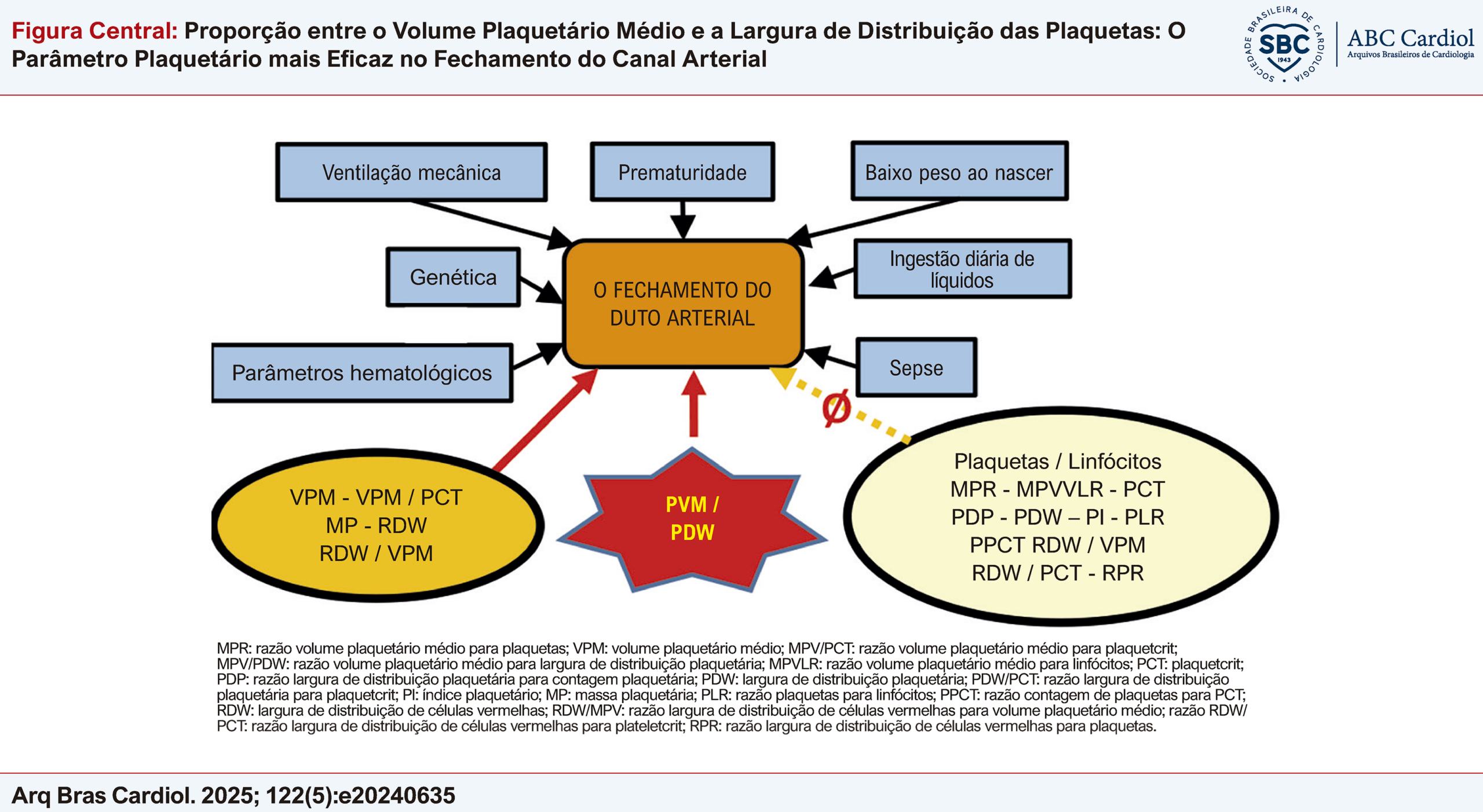 Proporção entre o Volume Plaquetário Médio e a Largura de Distribuição das Plaquetas: O Parâmetro Plaquetário mais Eficaz no Fechamento do Canal Arterial