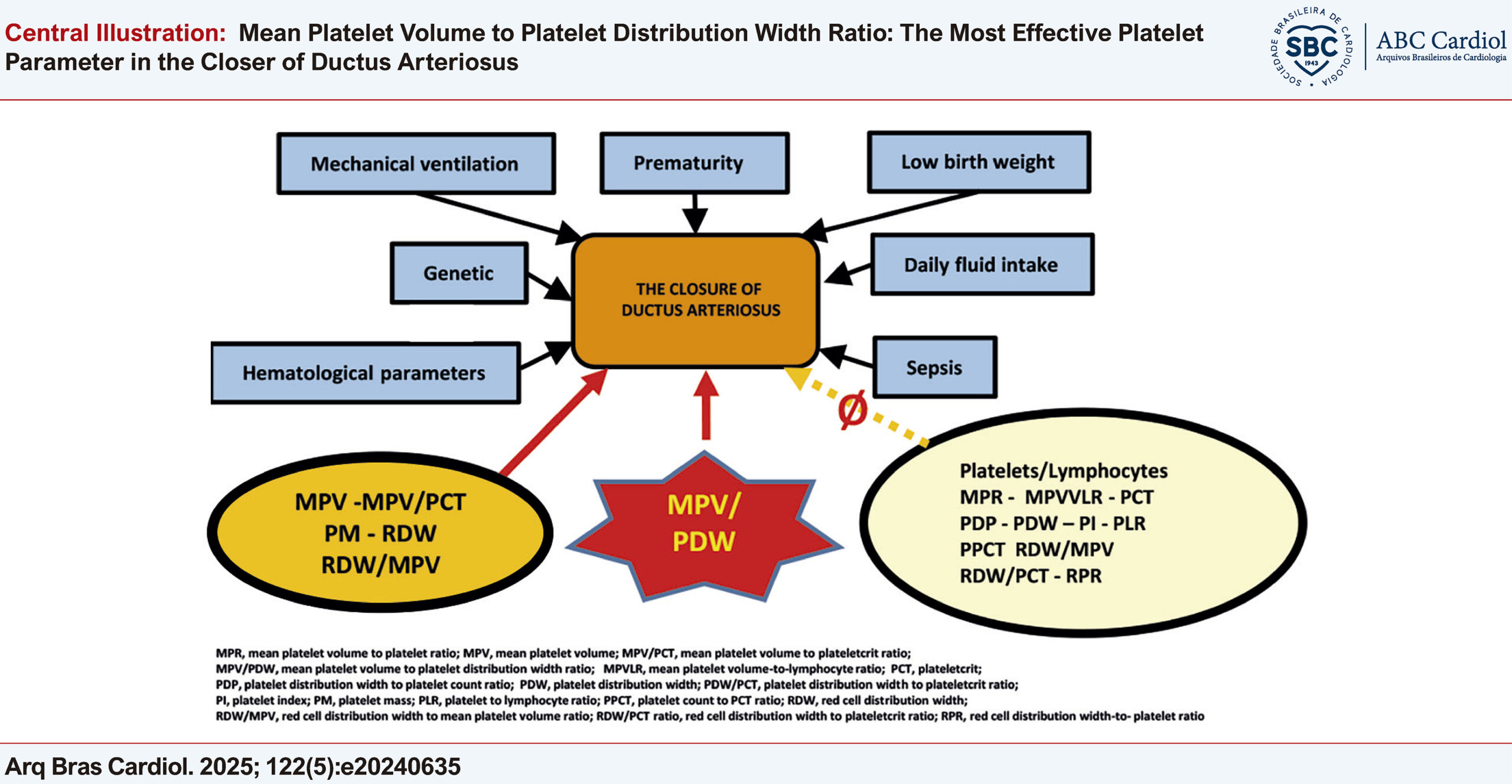 Mean Platelet Volume to Platelet Distribution Width Ratio: The Most Effective Platelet Parameter in the Closer of Ductus Arteriosus