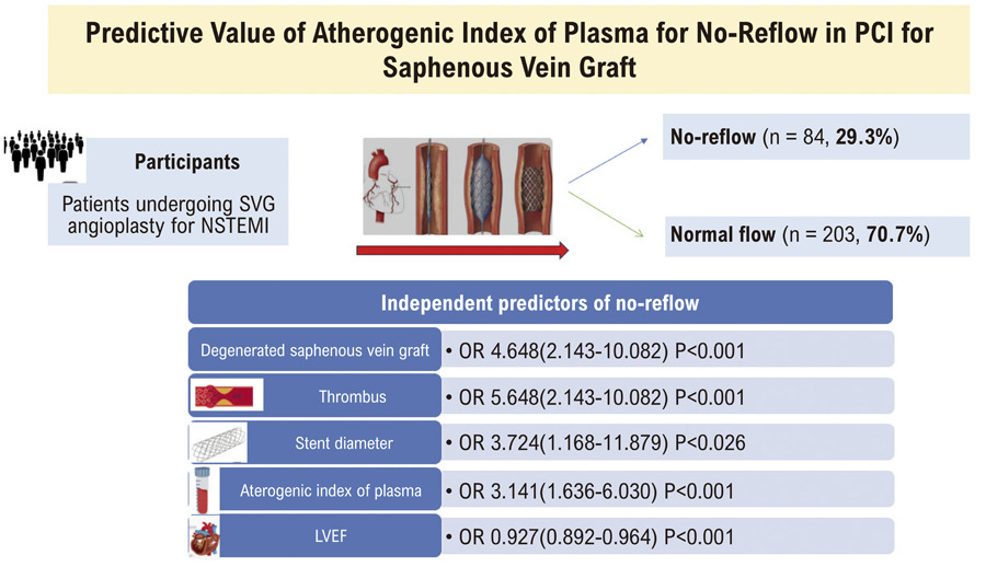Predictive Value of Atherogenic Index for No-Reflow in Patients Undergoing Coronary Intervention for Saphenous Vein Graft with Acute Coronary Syndrome