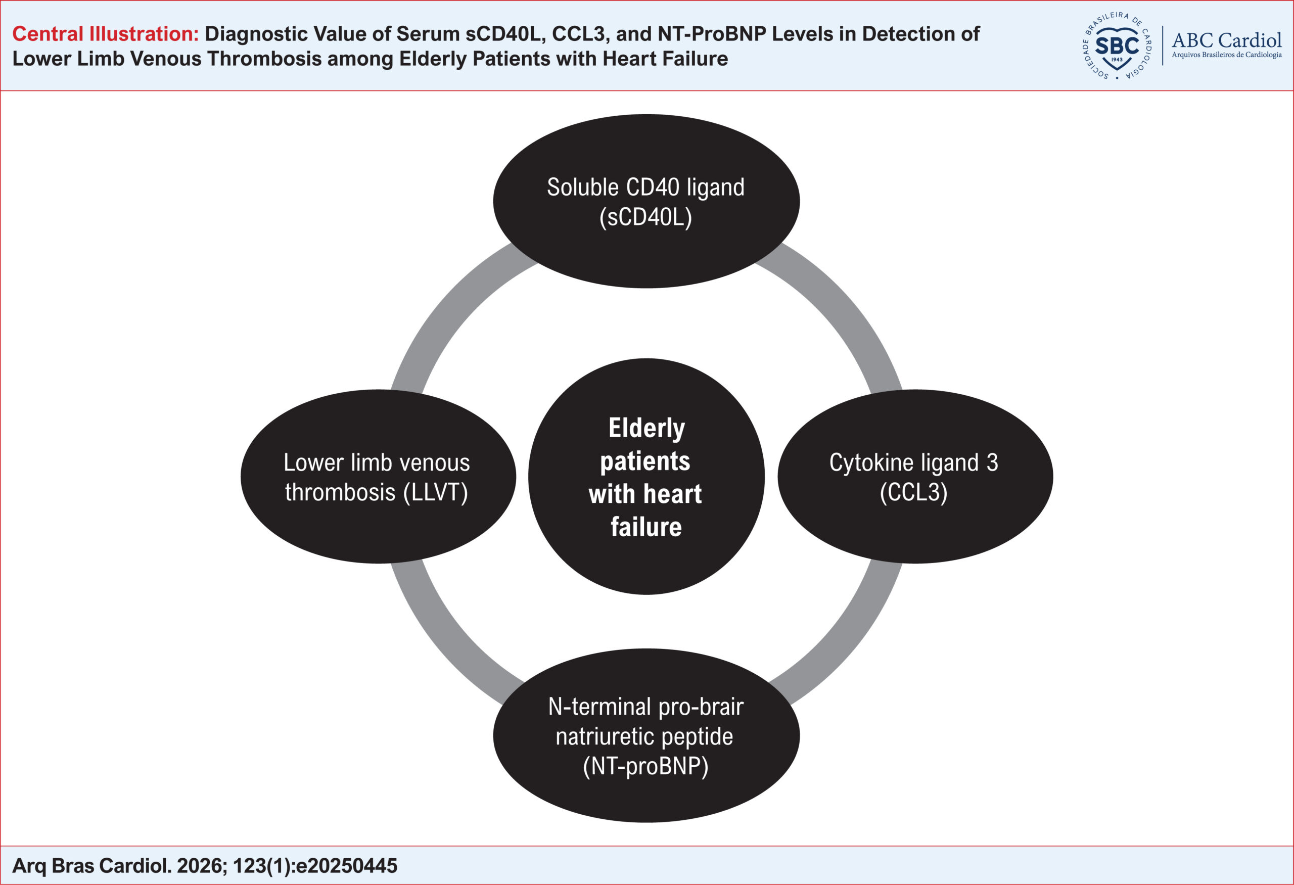 Diagnostic Value of Serum sCD40L, CCL3, and NT-ProBNP Levels in Detection of Lower Limb Venous Thrombosis among Elderly Patients with Heart Failure
