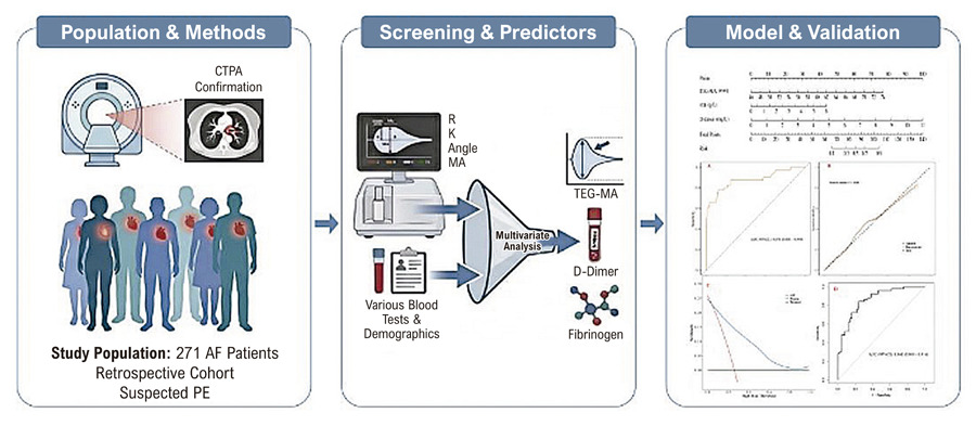 A Predictive Model for Pulmonary Embolism in Patients with Atrial Fibrillation Based on Thromboelastography and Coagulation Parameters
