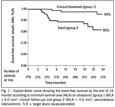 The use of intravascular ultrasound in deciding on the treatment of moderate coronary lesions