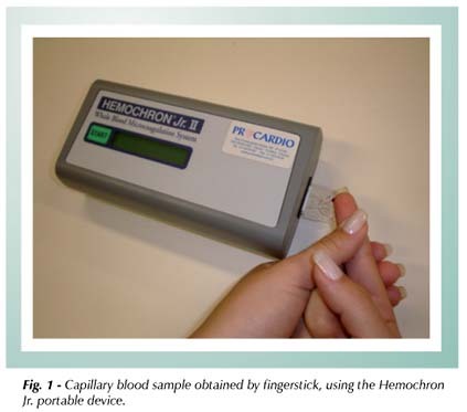 Comparison between international normalized ratio using a portable device and conventional methodology