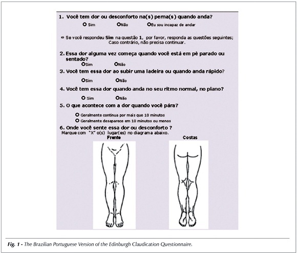 Cross-cultural adaptation and validation of the Brazilian Portuguese version of the Edinburgh Claudication Questionnaire