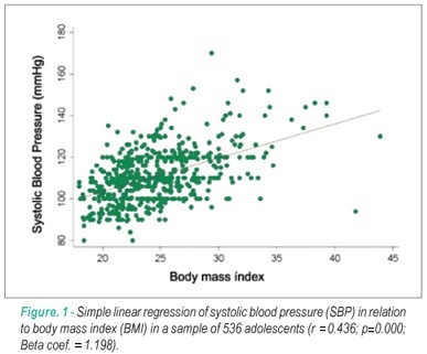 Blood pressure: effect of body mass index and of waist circumference on adolescents