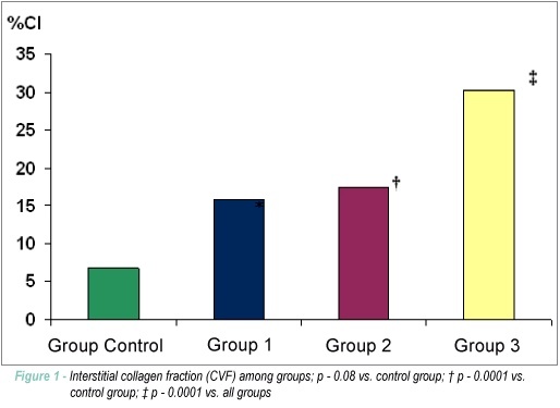 Correlation of myocardial interstitial collagen in the right ventricular septum with ventricular function of patients with ischemic cardiomyopathy
