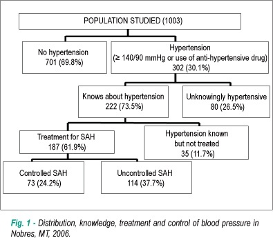 Prevalence, control and treatment of arterial hypertension in Nobres - MT