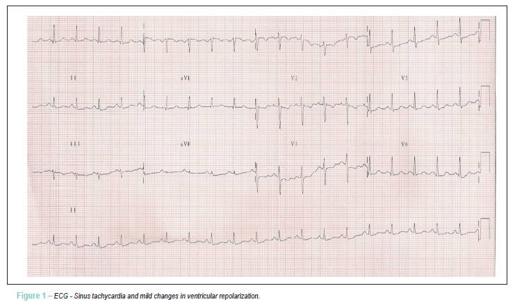 Case 1: hypertensive 58-year-old woman with hepatic nodules presented dyspnea and pleural effusion one week after an episode of pulmonary embolism
